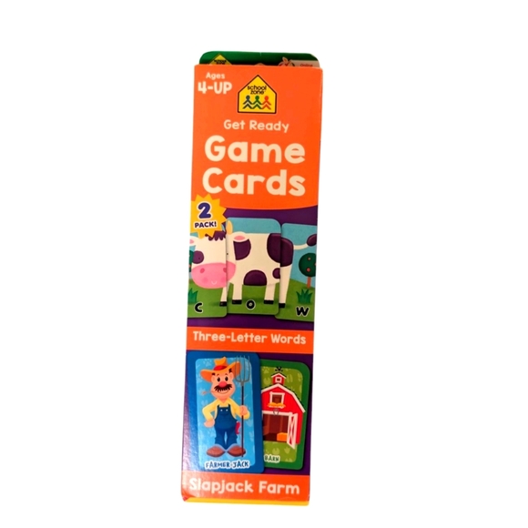 School Zone Slapjack Farm Card Game and Three-Letter Words Puzzle Cards Age 4+ - Picture 2 of 4